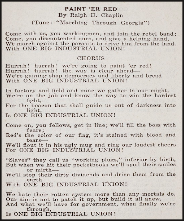 LRSB, Paint Er Red, Ralph Chaplin, IWW Songs, General Defense Ed, Apr 1918
