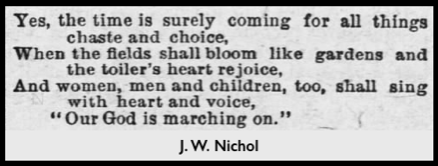 Quote, God Marching, JW Nichol, AtR p2, July 2, 1898