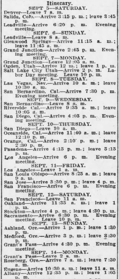 EVD, 1 Red Special Itinerary, AtR p2, Sept 5, 1908