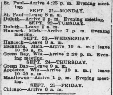 EVD, 3 Red Special Itinerary, AtR p2, Sept 5, 1908