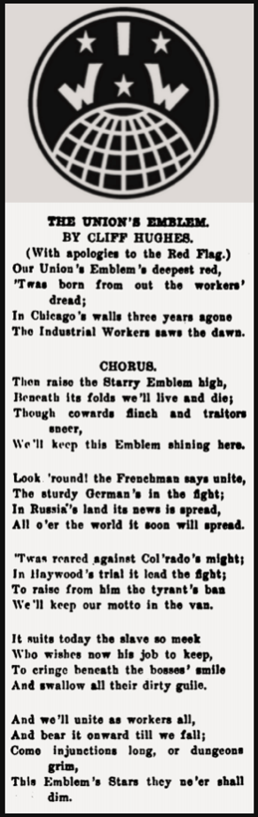 IWW Songs, Union Emblem by Hughes, IUB Sept 19, 1908