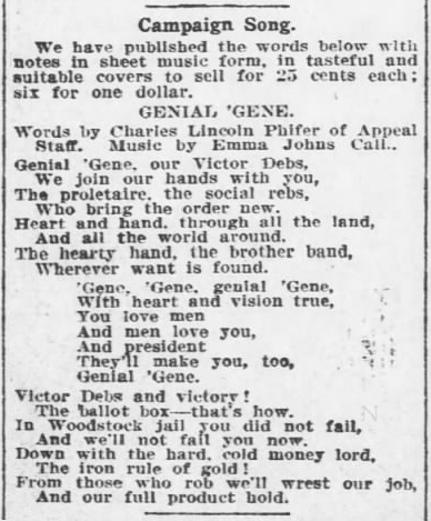EVD, Debs Campaign Song, AtR p4, Sept 26, 1908