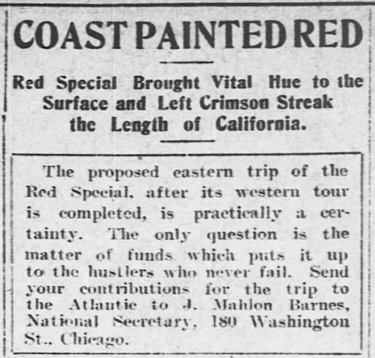 EVD re Red Special West Coast, AtR p4, Sept 26, 1908
