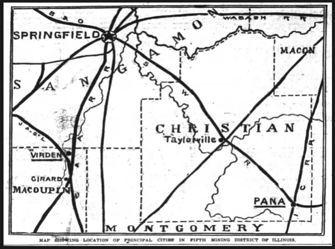 Virden Massacre, Map of Area, Intr Ocn -p2, Oct 13, 1898