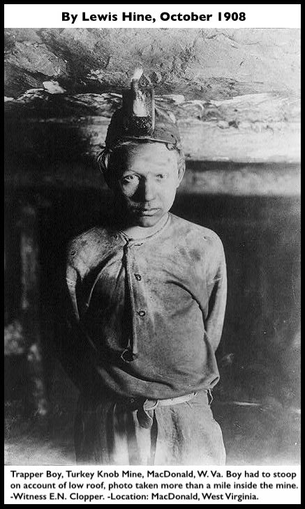 Child Labor, Trapper Boy MacDonald WV by Hine, Oct 1908, LoC
