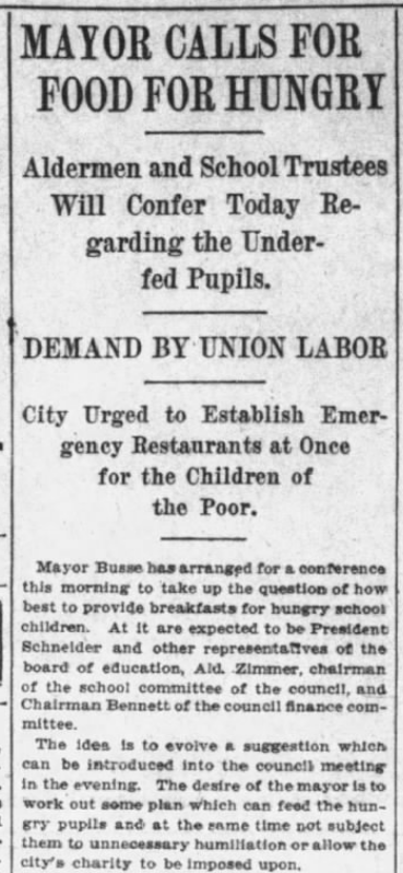 Hunger in America, School Children, Chicago Tb p1, Oct 5, 1908