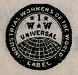 IWW Label Emblem, BBH Drops of Blood, Oct 1919