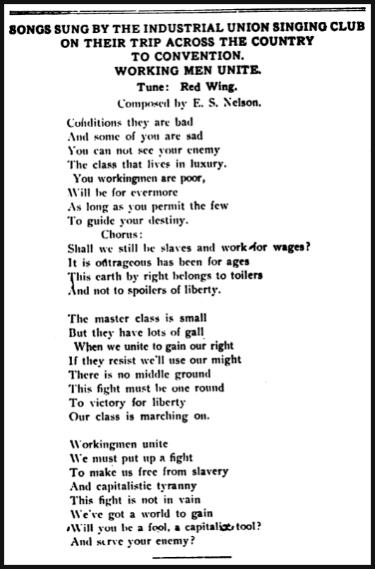 IWW Songs, Working Men Unite, IUB p2, Oct 24, 1908