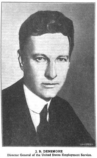 J. B. Densmore of US DoL, about 1918