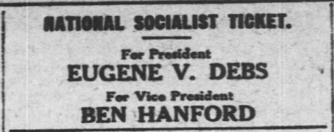 SPA National Ticket, AtR, Oct 31, 1908