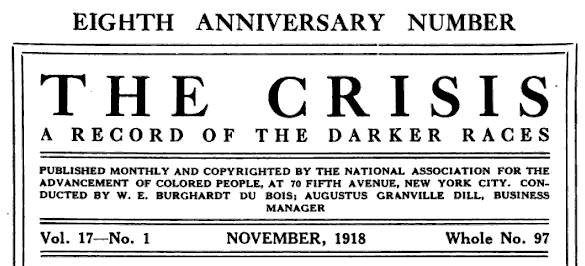 The Crisis, NAACP, WEB DuBois, New York NY, Nov 1918