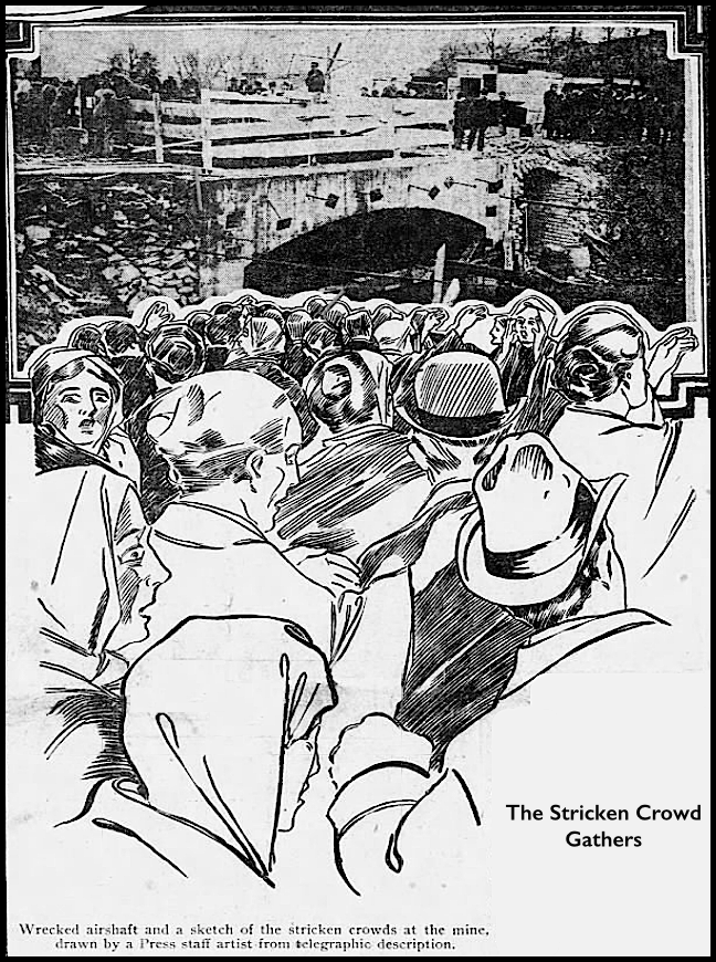 Marianna PA Mine Disaster Stricken Crowds, Ptt Prs p1, Nov 29, 1908
