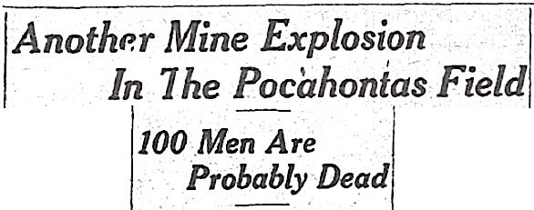 Lick Branch Mine Disaster 2, W Vgn p1, Jan 12, 1909