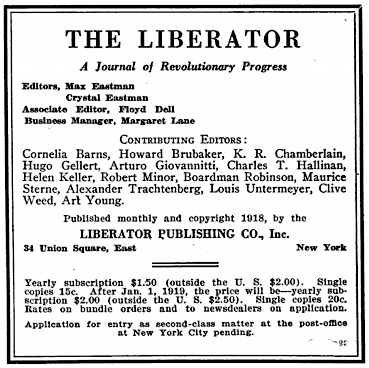 The Liberator Jr Revolutionary Progress, Jan 1919