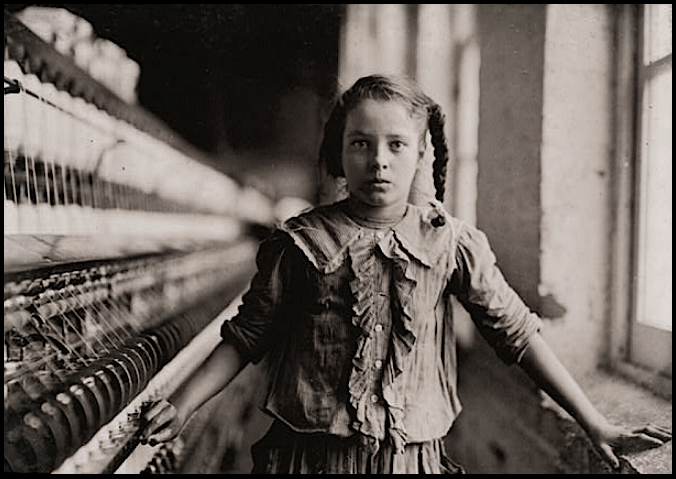 Child Labor, L Hine, Little Spinner 51 inches high at Whitnel Cotton Mill, North Carolina, Dec 1908