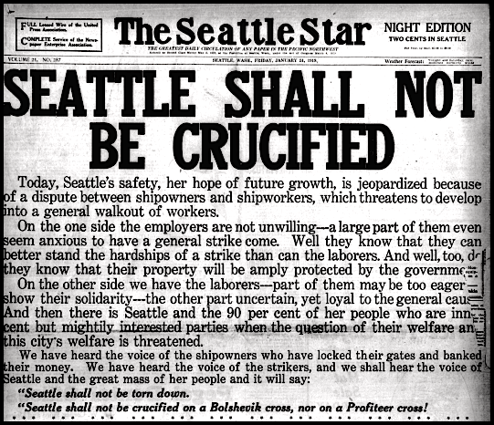 Seattle General Strike, Crucified, Stt Str Jan 31, 1919