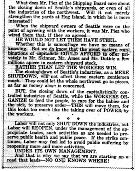 Seattle General Strike, II Ed by ALS, SUR p1, Feb 4, 1919
