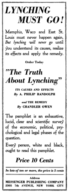 AD "Truth ab Lynching", Messenger p23, March 1919