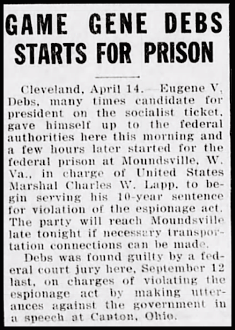 EVD Game Start for Prison, Btt Dly Bltn p1, Apr 14, 1919
