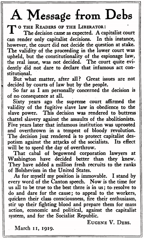 EVD re US Sp Court Decision, Liberator p3, Apr 1919