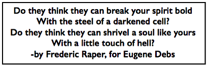 Quote Poem by F Raper re EVD to Prison, Liberator p3, Apr 1919