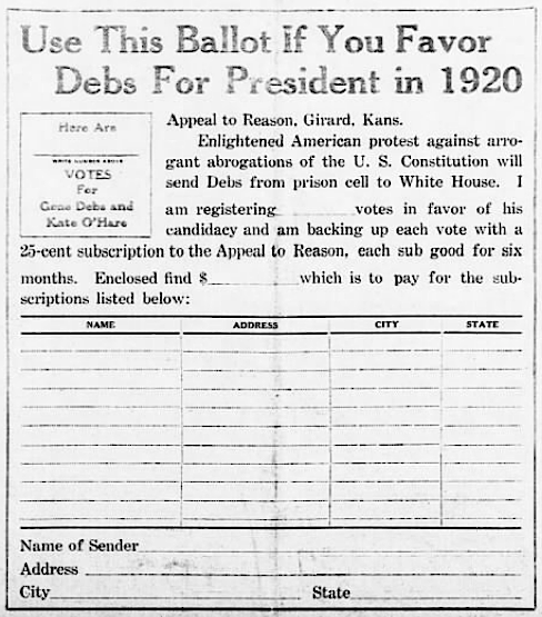 EVD for President 1920, AtR p1, May 24, 1919