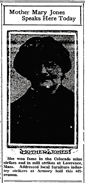 Mother Jones, Speaks Today, Rockford Il Rpb p1, Apr 8, 1919