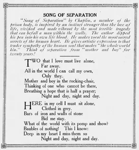 POEM Ralph Chaplin, Song of Separation, Lv Nw Era p4, Mar 14, 1919