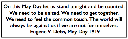 Quote EVD re Unity for May Day 1919, fr SPA Progam