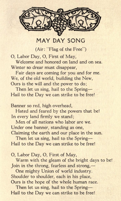 SONG May Day Song, Leaves p7, 1917