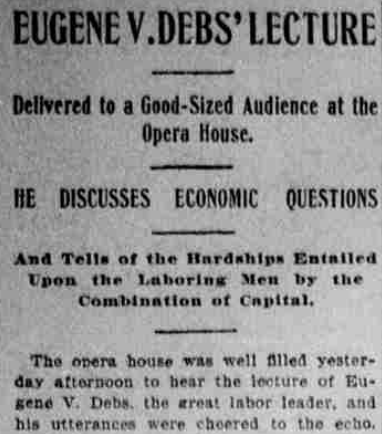 EVD Lectures, Sunday afnoon May 21, Houston Dly Pst p6, May 22, 1899