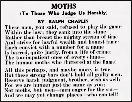 POEM Moths by Ralph Chaplin, Lv Nw Era p2, June 6, 1919