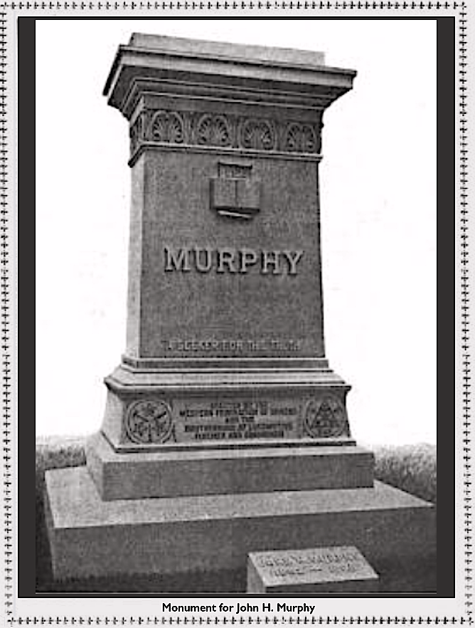WFM, Murphy Monument, Mnrs Mag p5, Aug 5, Firemens Mag p433, Sept 1909