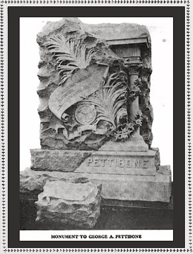 WFM, Pettibone Monument, Mnrs Mag p5, Aug 5, Firemens Mag p 433, Sept 1909
