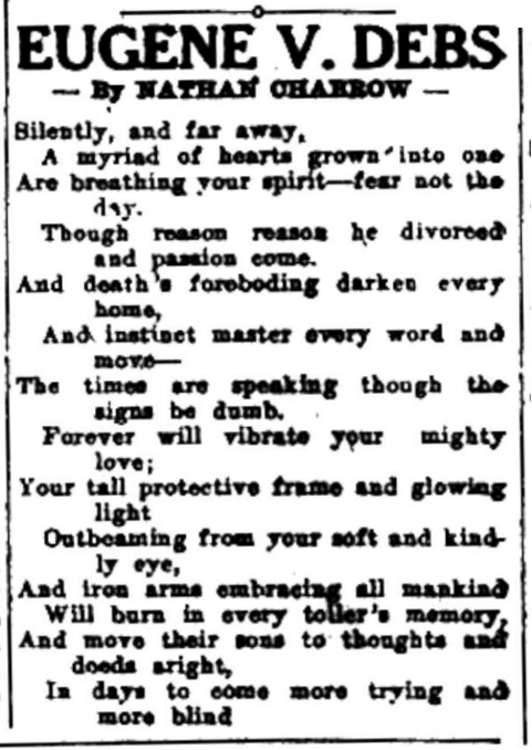 POEM for EVD by Nathan Chanrow, OH Sc p4, Aug 18, 1919