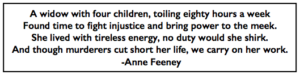 Quote Anne Feeney, Fannie Sellins Song, antiwarsongs org