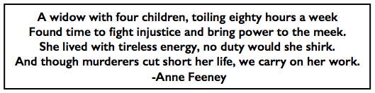 Quote Anne Feeney, Fannie Sellins Song, antiwarsongs org