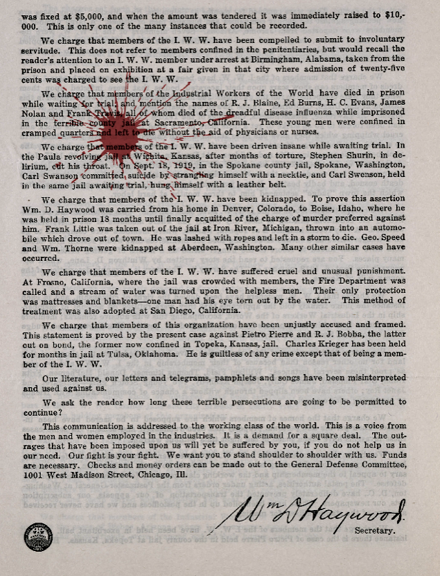 IWW BBH w Drops o Blood 4, Sept Oct 1919
