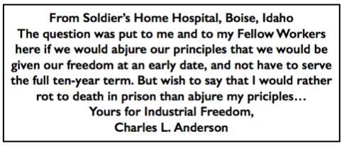 Quote IWW ID Prisoner Charles L Anderson, OBU p10, Oct 1919