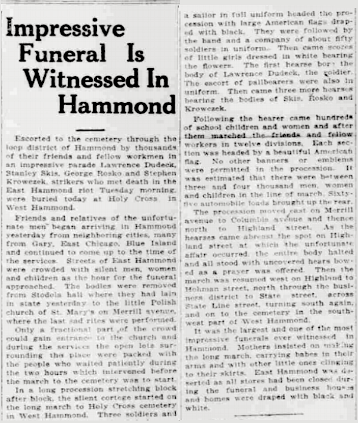 WNF Funeral for Martyrs of Hammond Massacre, Lake Co Tx p1, Sept 12, 1919