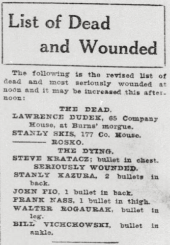 WNF, Hammond IN List of Dead, Lake Co Tx p1, Sept 9, 1919