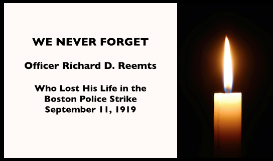 WNF Richard D Reemts, Sept 11, 1919, Boston Police Strike