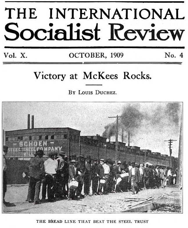 IWW McKees Rocks, Victory by L Duchez, ISR p289, Oct 1909
