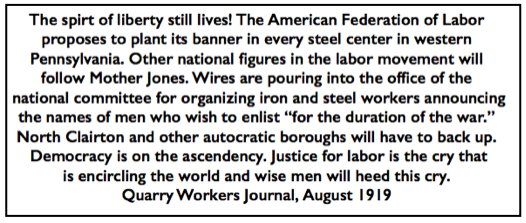 Quote Quarry Workers re Mother Jones n GSS, Jr p2, Aug 1919