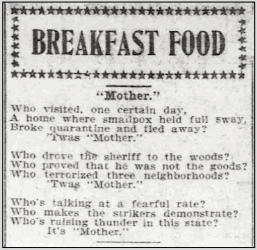 Poem for Mother Jones re Utah Quarantine, SL Hld p4, Apr 25, 1904