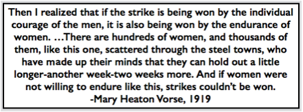 Quote MHV, Women of Steel Strike ed, Quarry Jr p2, Nov 1, 1919