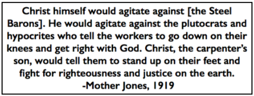 Quote Mother Jones, Fight for Righteousness n Justice, Gary IN Oct 23, 1919, Ab Chp 24