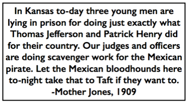 Quote Mother Jones re Mex Rev Fornaro, NYT p15, Nov 29, 1909
