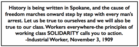 Quote re IWW Spk FSF n Solidarity, IW p1, Nov 3, 1909