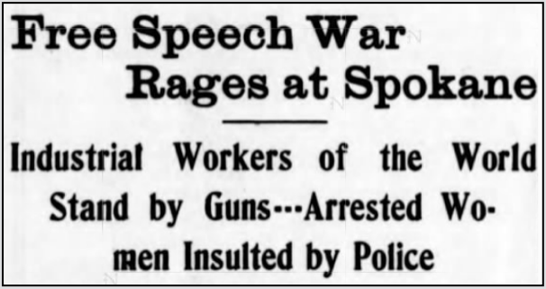 IWW Spk FSF, Free Speech War Rages, MTNs p1, Dec 2, 1909